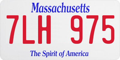 MA license plate 7LH975
