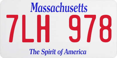 MA license plate 7LH978