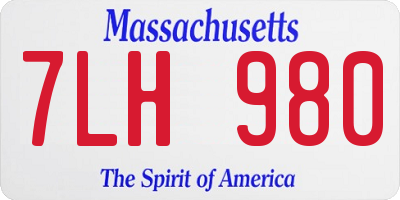 MA license plate 7LH980