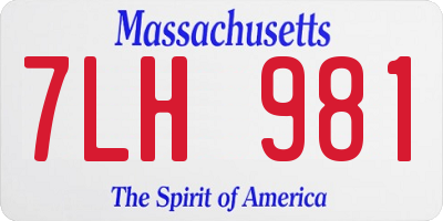 MA license plate 7LH981