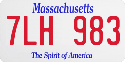 MA license plate 7LH983