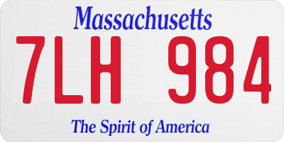 MA license plate 7LH984
