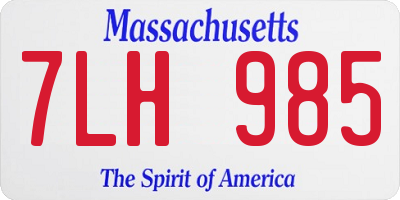MA license plate 7LH985