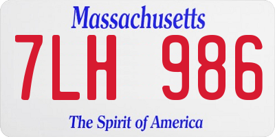 MA license plate 7LH986
