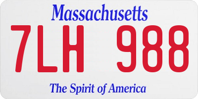 MA license plate 7LH988