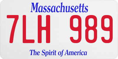 MA license plate 7LH989