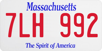 MA license plate 7LH992