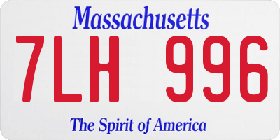MA license plate 7LH996