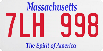 MA license plate 7LH998