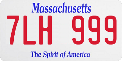 MA license plate 7LH999
