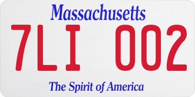 MA license plate 7LI002