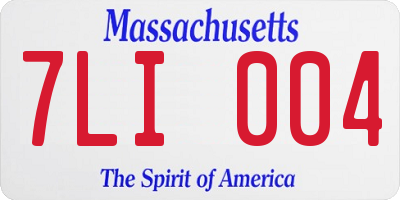 MA license plate 7LI004