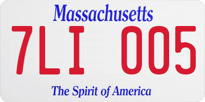 MA license plate 7LI005