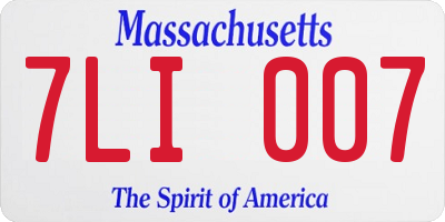 MA license plate 7LI007