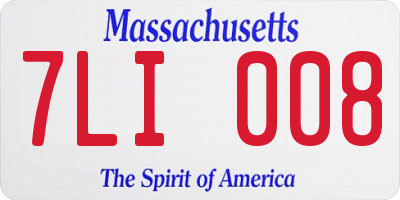 MA license plate 7LI008