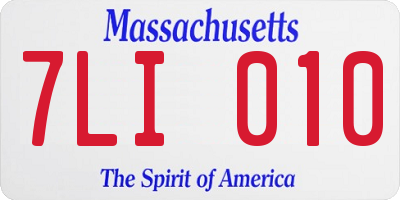MA license plate 7LI010