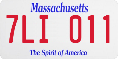 MA license plate 7LI011