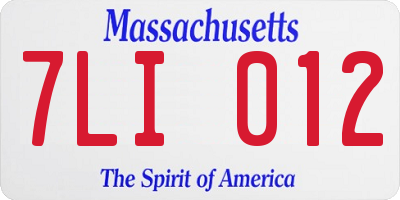 MA license plate 7LI012