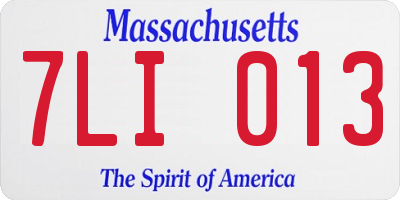 MA license plate 7LI013