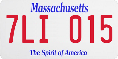 MA license plate 7LI015