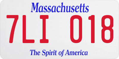 MA license plate 7LI018