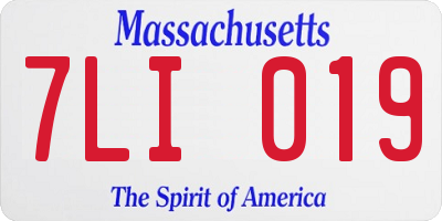MA license plate 7LI019