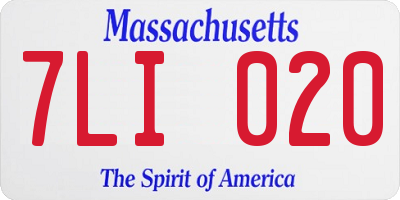 MA license plate 7LI020