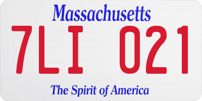 MA license plate 7LI021