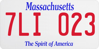 MA license plate 7LI023
