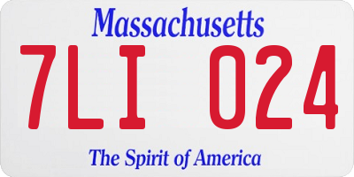 MA license plate 7LI024