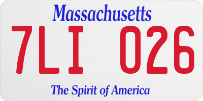 MA license plate 7LI026