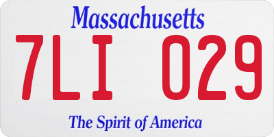 MA license plate 7LI029