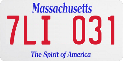 MA license plate 7LI031