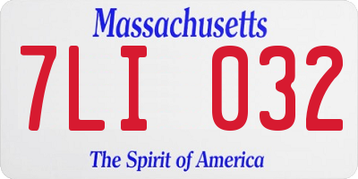 MA license plate 7LI032