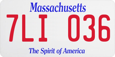 MA license plate 7LI036