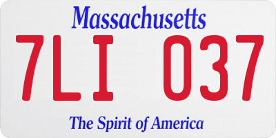 MA license plate 7LI037