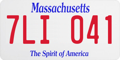 MA license plate 7LI041