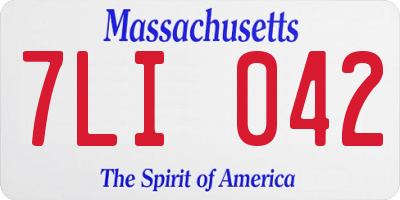 MA license plate 7LI042