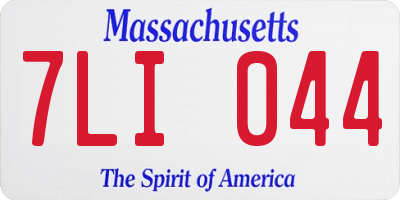 MA license plate 7LI044