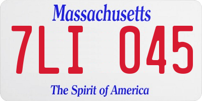 MA license plate 7LI045