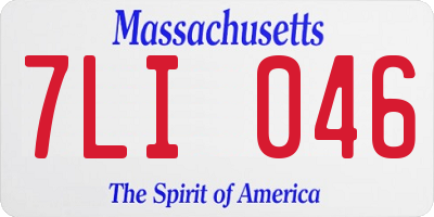 MA license plate 7LI046