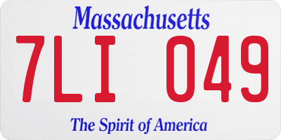 MA license plate 7LI049