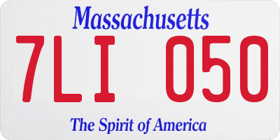 MA license plate 7LI050
