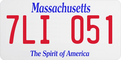 MA license plate 7LI051