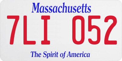 MA license plate 7LI052