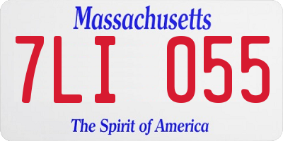 MA license plate 7LI055