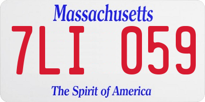 MA license plate 7LI059