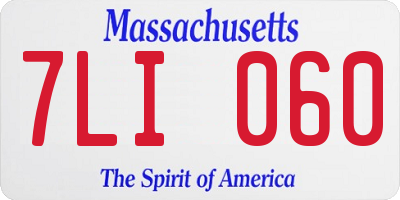 MA license plate 7LI060