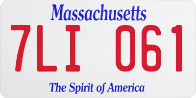 MA license plate 7LI061