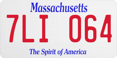 MA license plate 7LI064